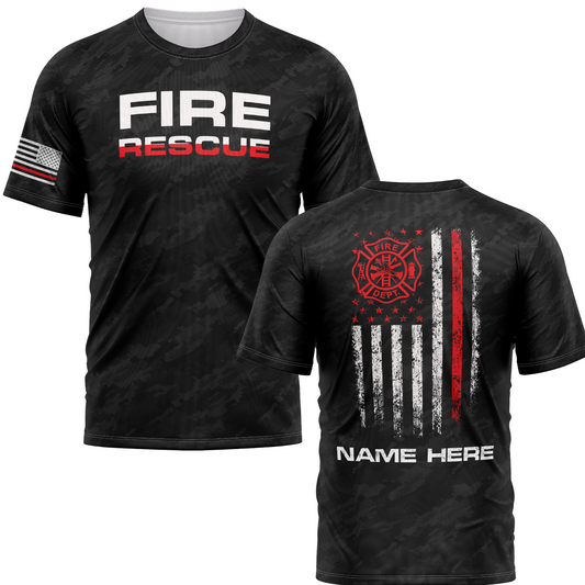 Personalized Fire Rescue Performance Tee