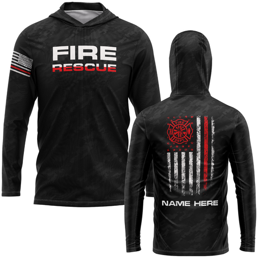 Personalized Fire Rescue SPF50 Performance Hoodie